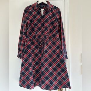 Brooks Brothers Plaid Black and Red Dress